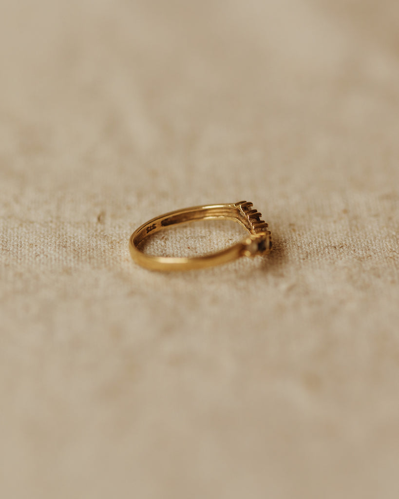 Trudy Vintage 9ct Gold Sapphire Wishbone Ring
