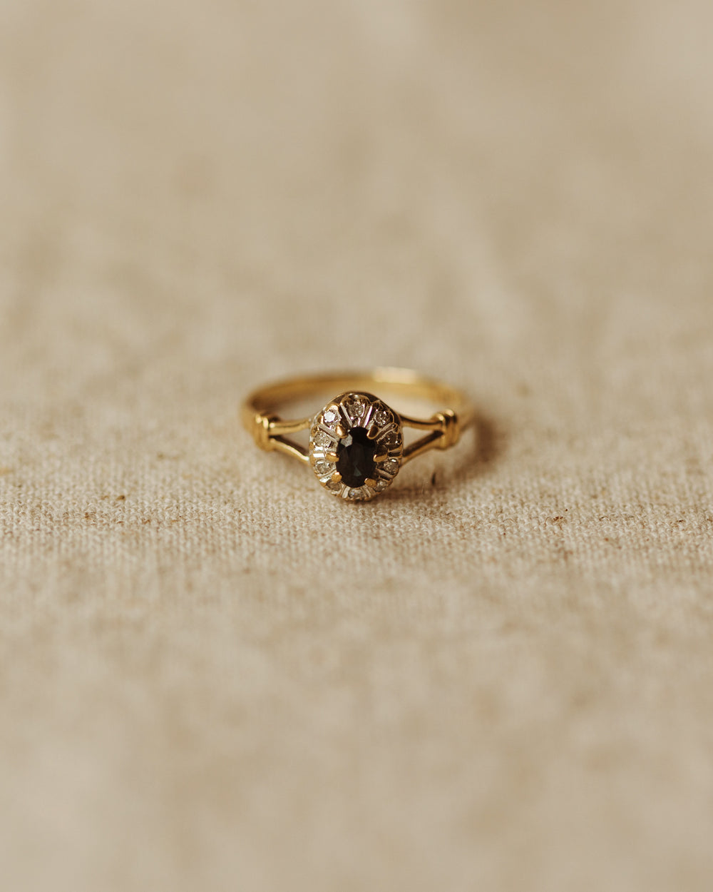 Ethel 1987 9ct Gold Sapphire & Diamond Ring