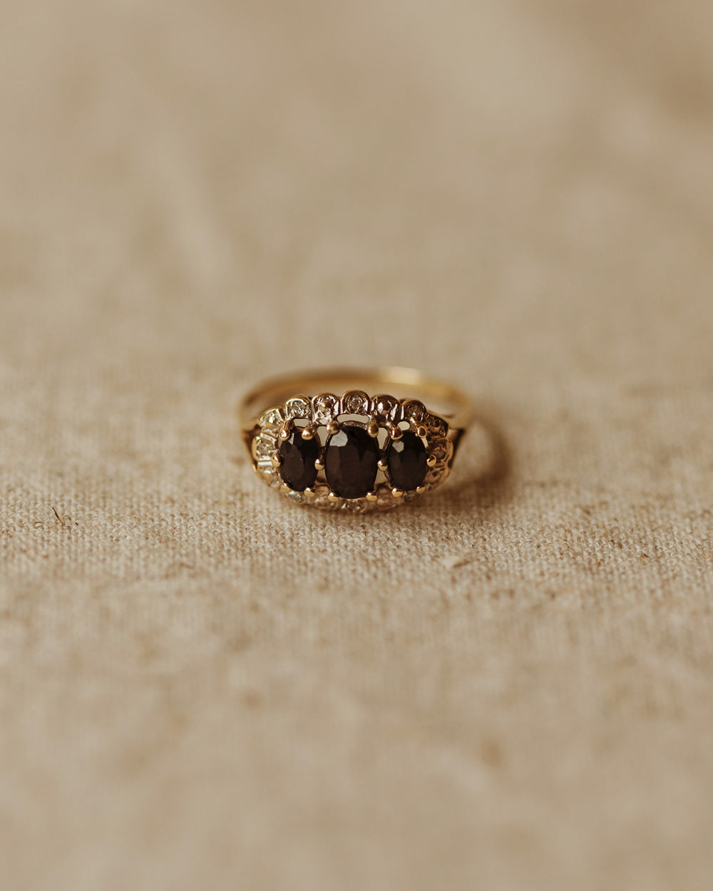 Lillian Vintage 9ct Gold Sapphire & Diamond Ring