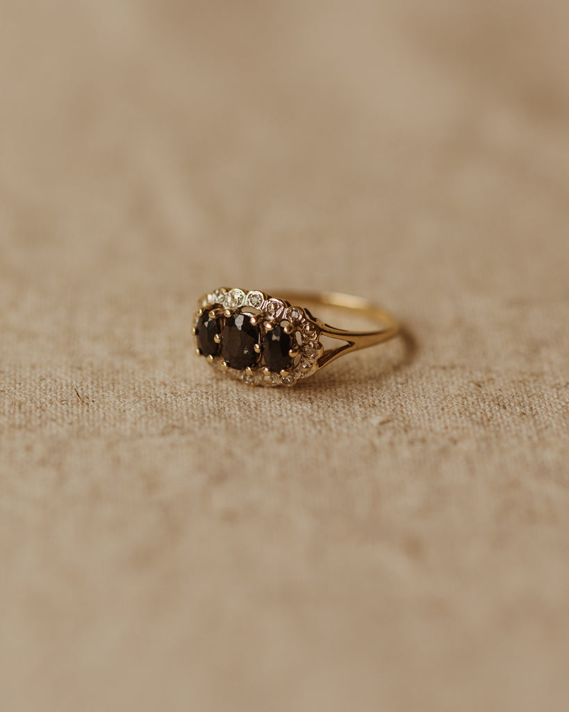 Lillian Vintage 9ct Gold Sapphire & Diamond Ring
