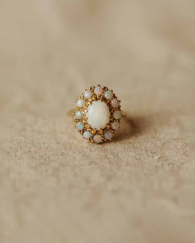 Alma Vintage 9ct Gold Opal Cluster Ring