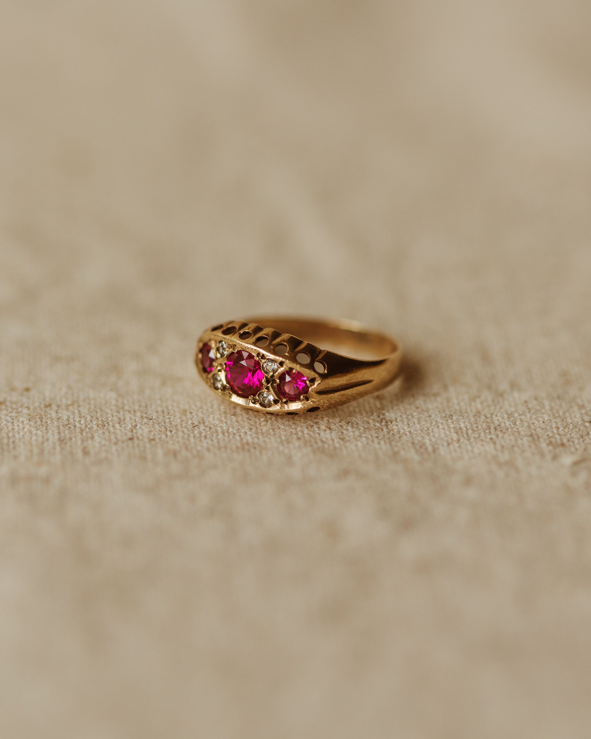 Flossie 1969 9ct Gold Ruby & Diamond Ring