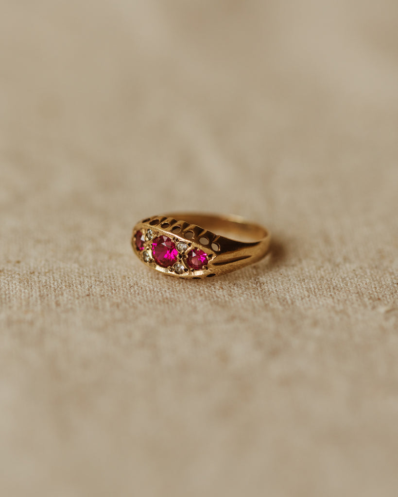 Flossie 1969 9ct Gold Ruby & Diamond Ring