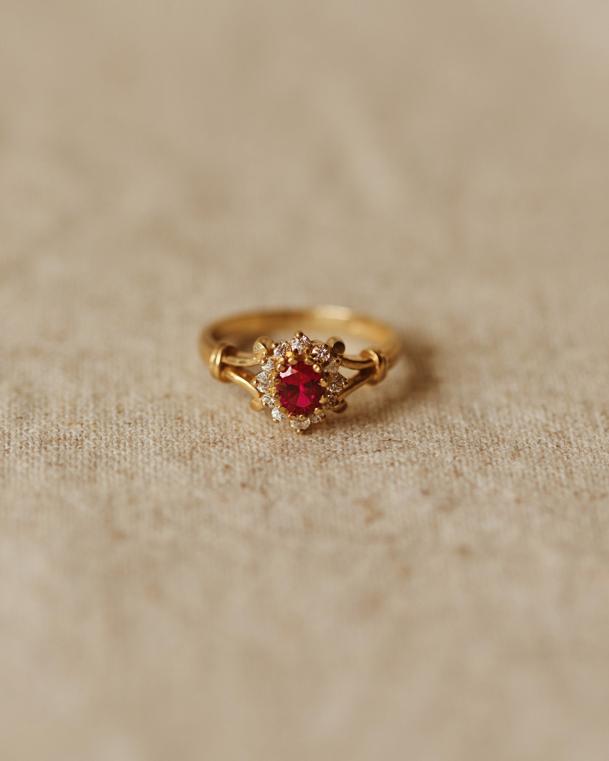 Alice 9ct Gold Vintage Ruby & Diamond Ring | Rock n Rose