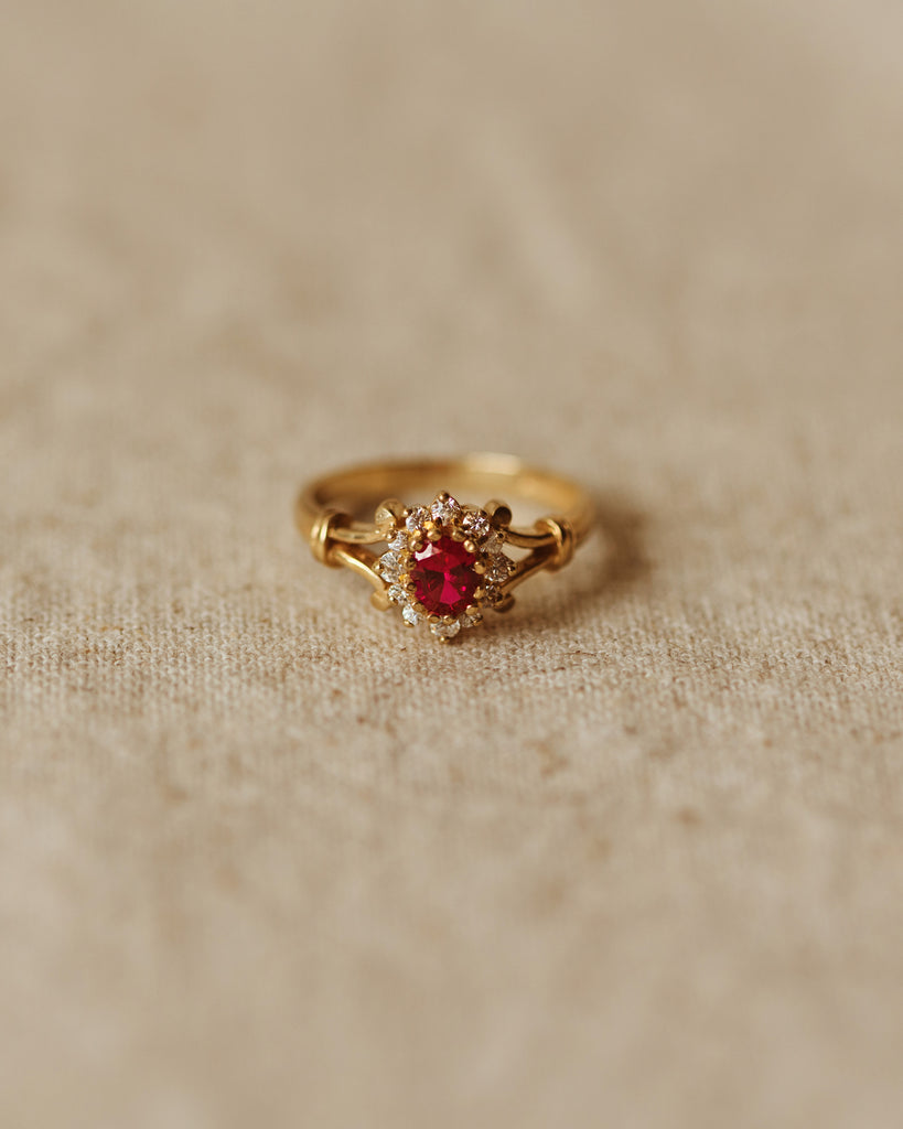 Ruby and Diamond Cluster Ring  Chique to Antique Jewellery