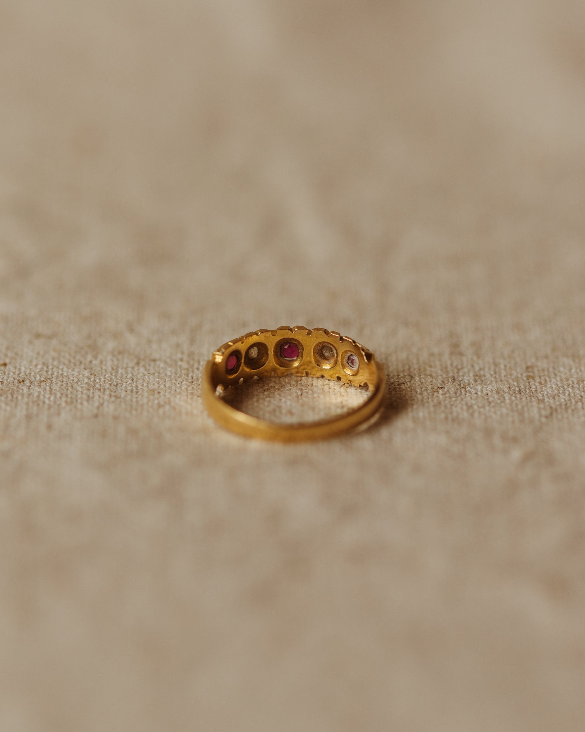 Genevieve Antique 18ct Gold Ruby & Diamond Ring