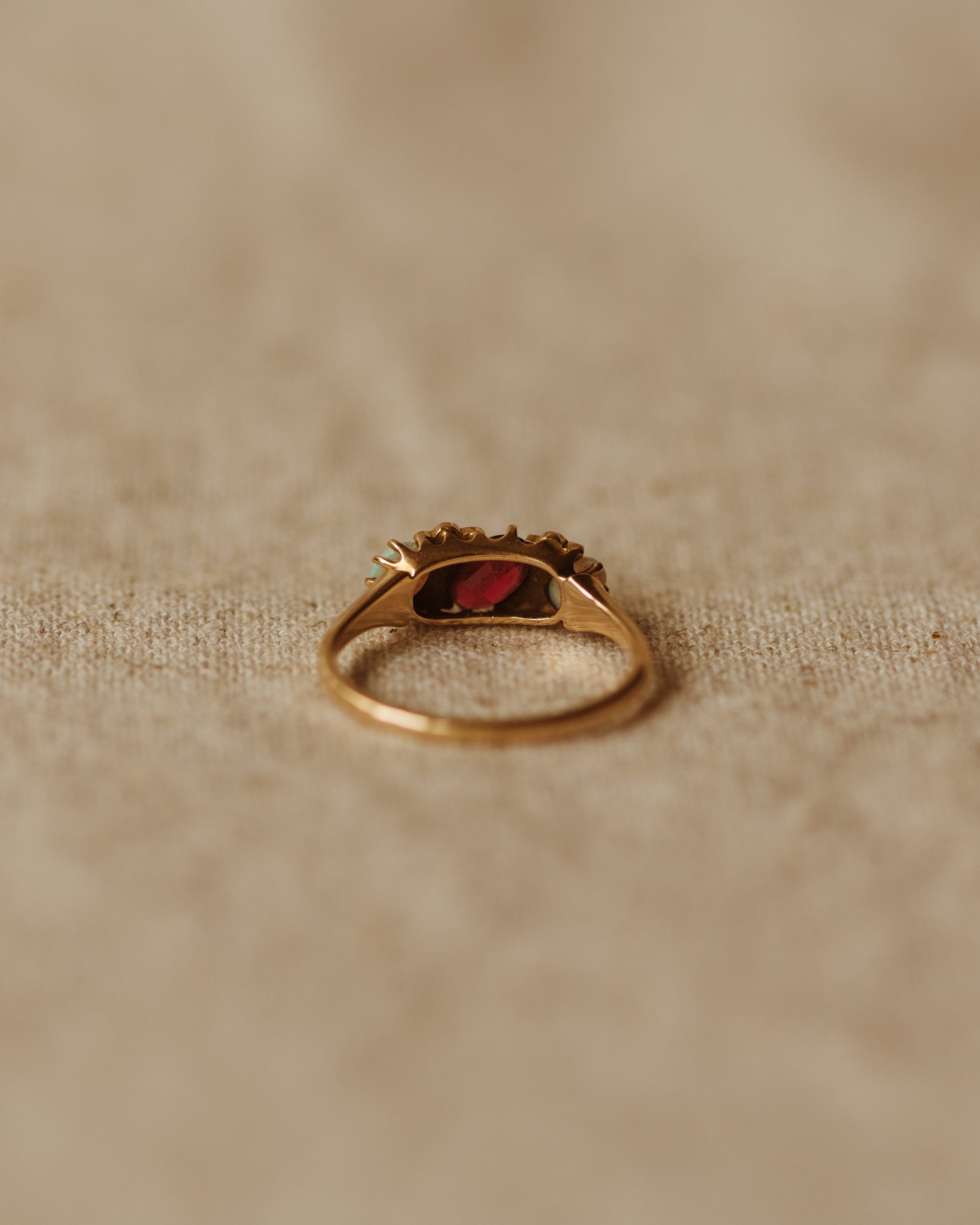 Rosie Antique 18ct Gold Ruby, Opal & Pearl Ring