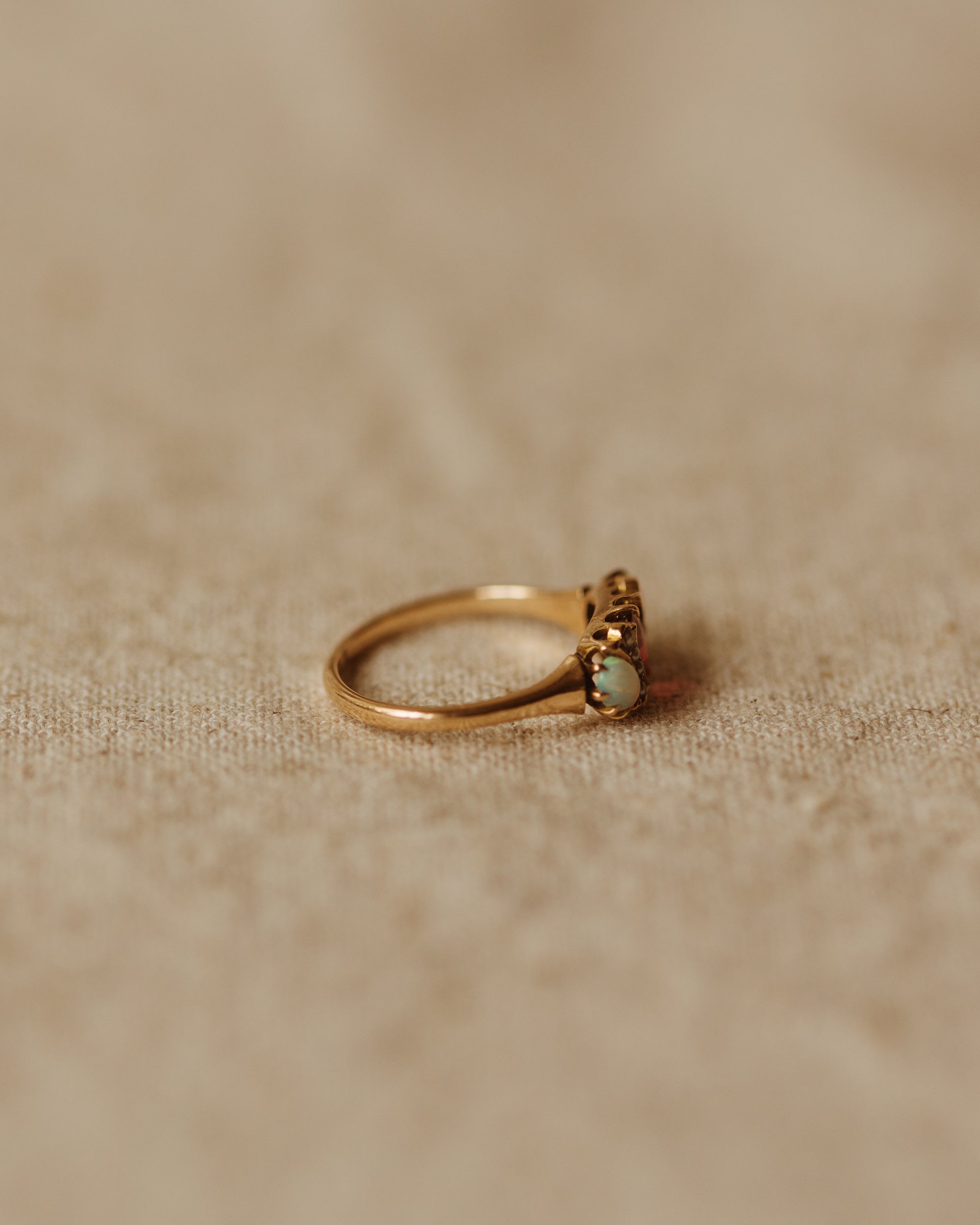 Rosie Antique 18ct Gold Ruby, Opal & Pearl Ring