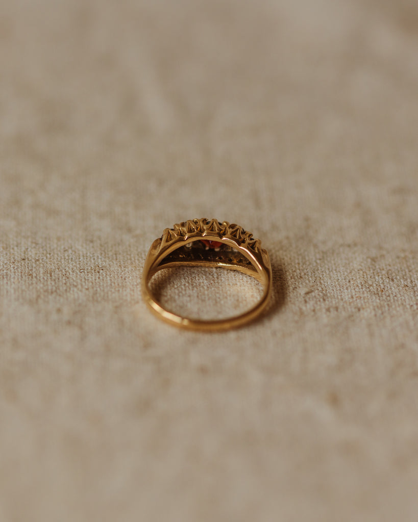 Clementine 1975 9ct Gold Garnet Ring