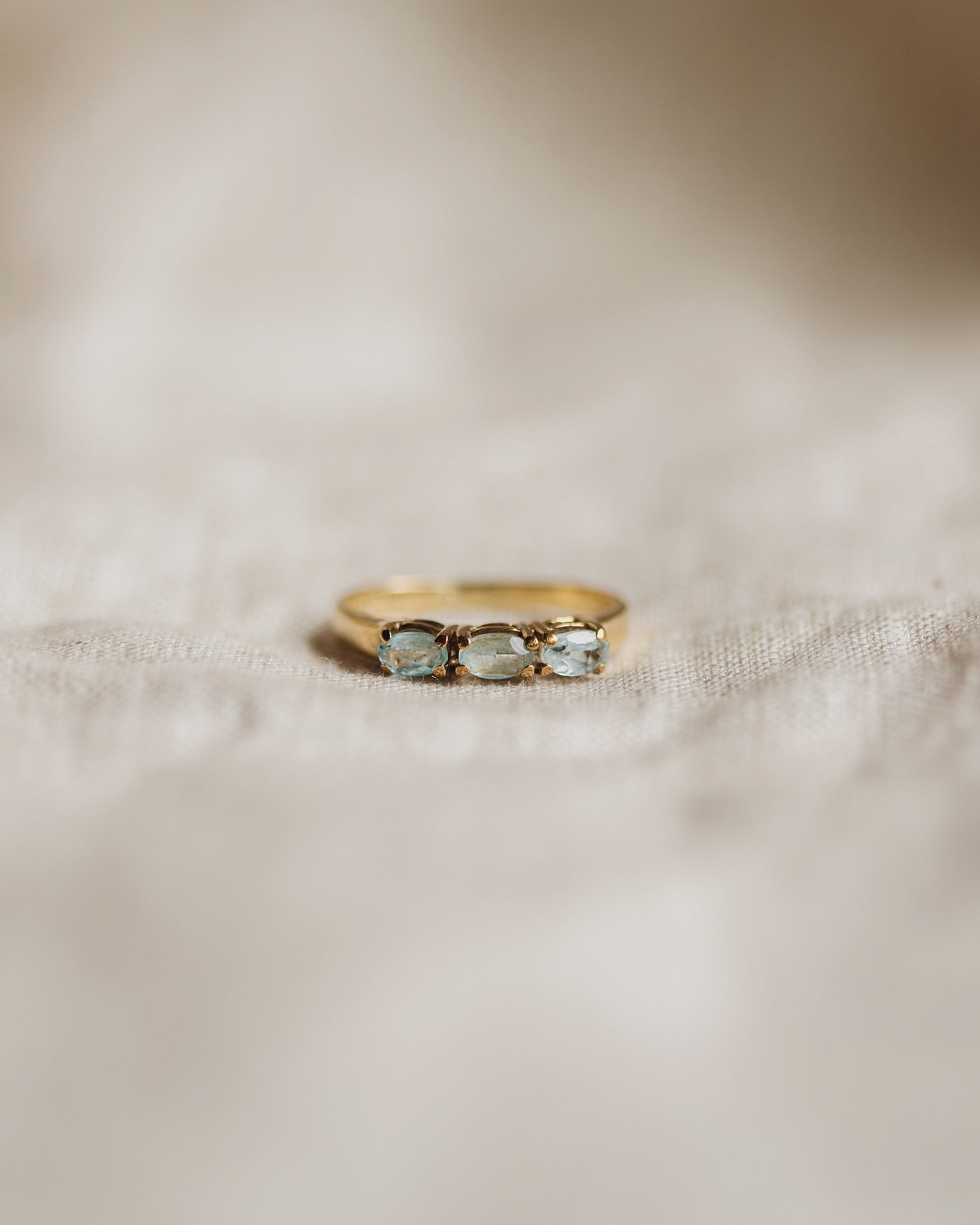 Image of Margaux 8ct Gold Blue Topaz Ring