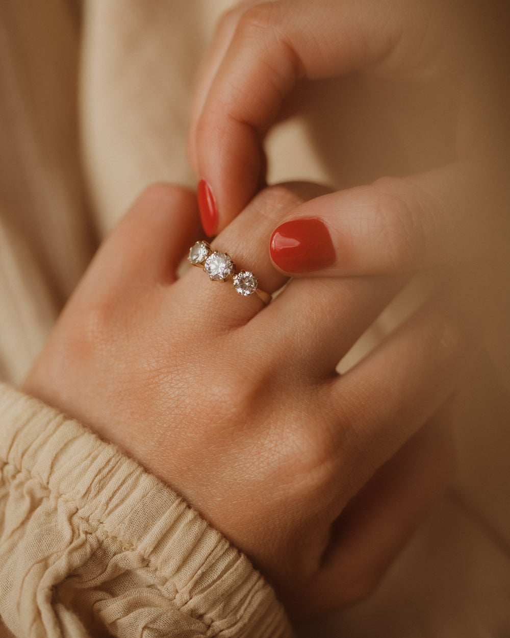 Bertha Vintage 9ct Gold Trilogy Ring