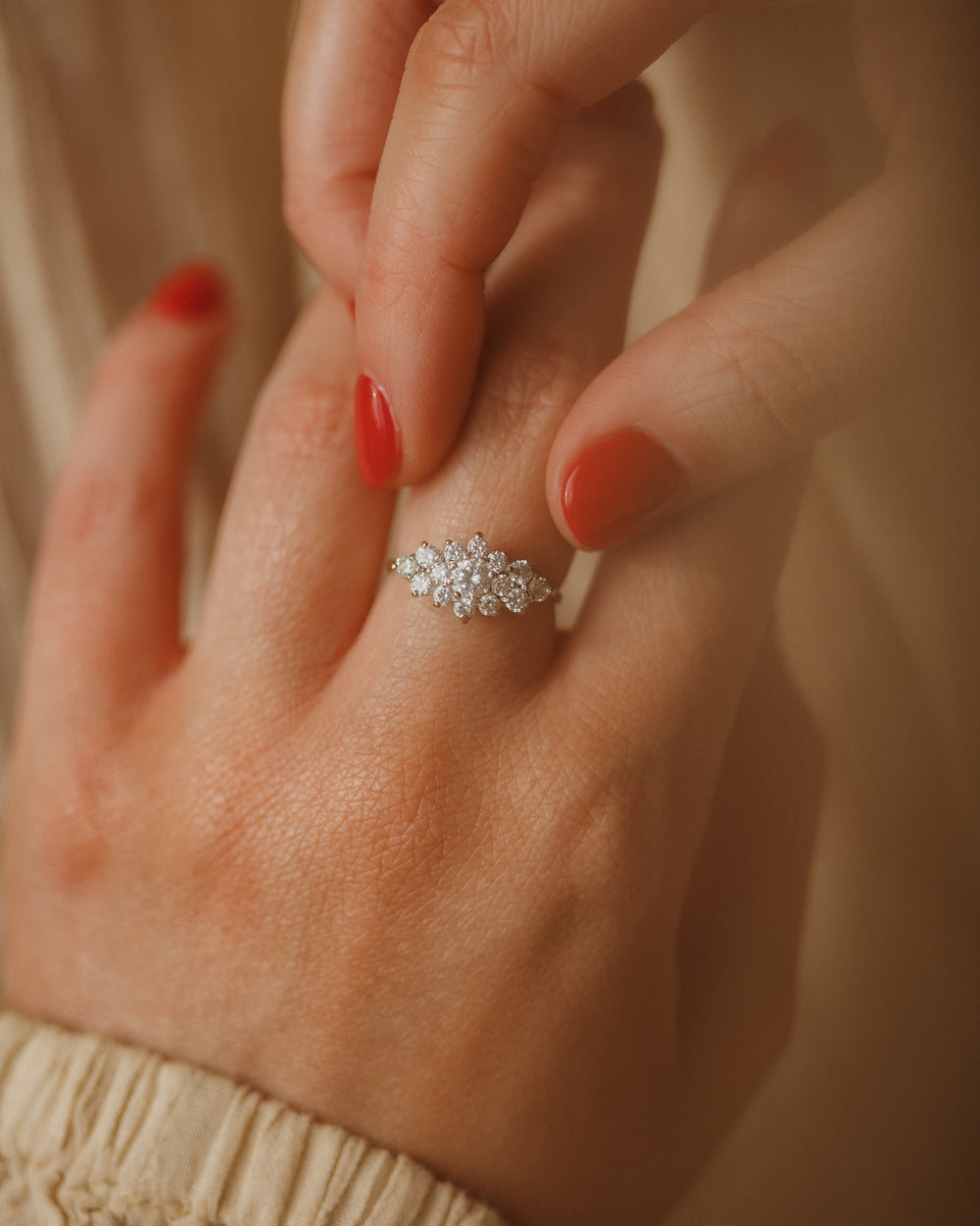 Cecilia Vintage 9ct Gold Cluster Ring