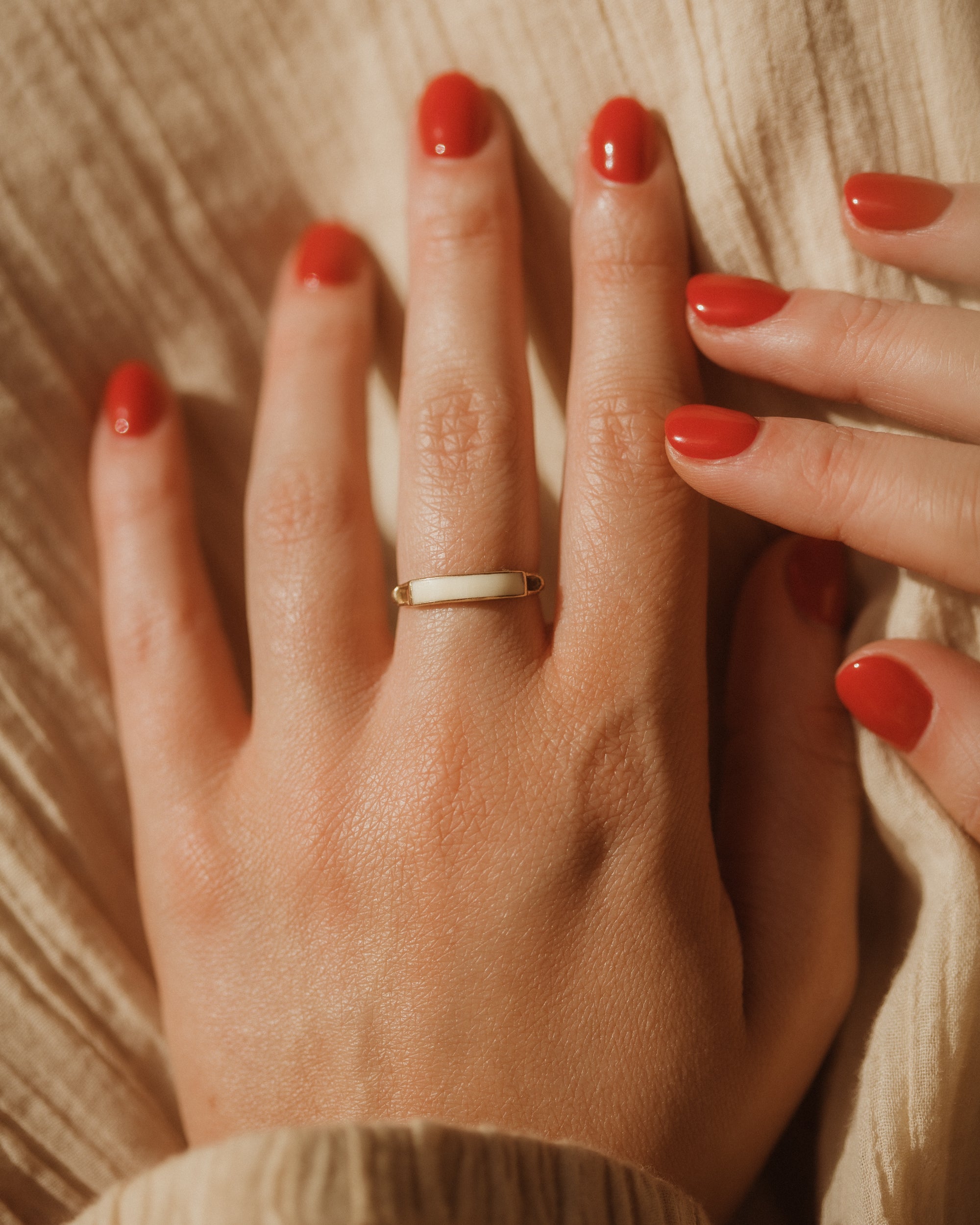 Image of Quinn Vintage 18ct Gold Jade Ring