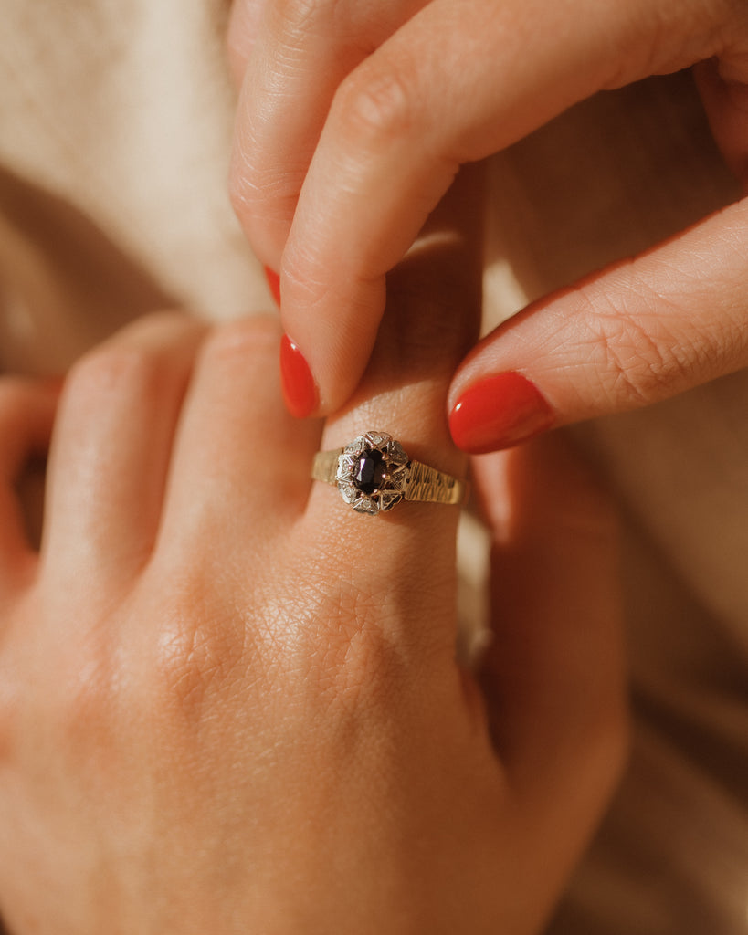 Nell Vintage 9ct Gold Sapphire & Diamond Ring