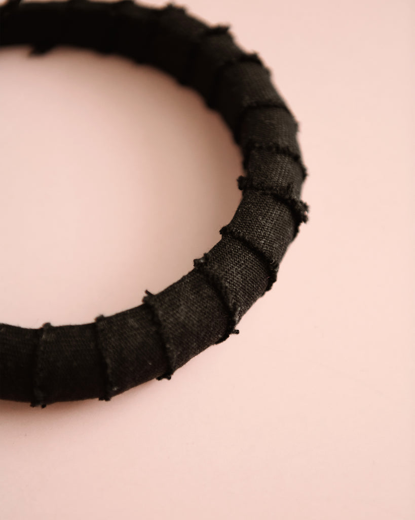 Alice Black Linen Headband