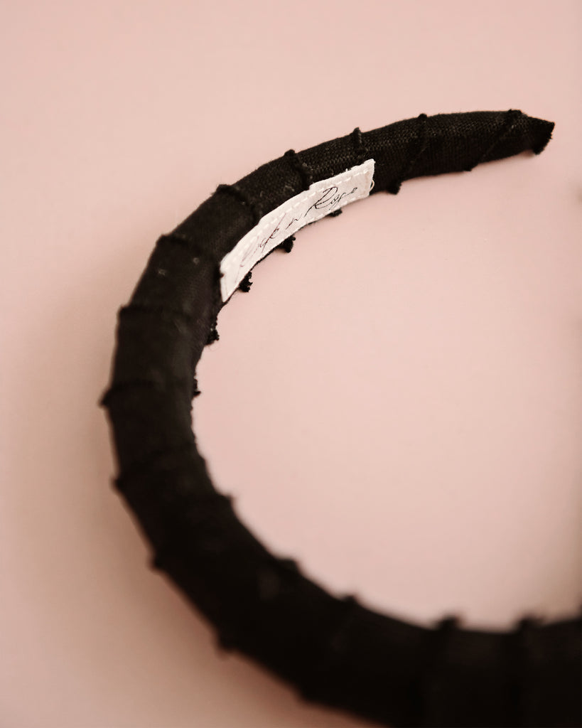 Alice Black Linen Headband