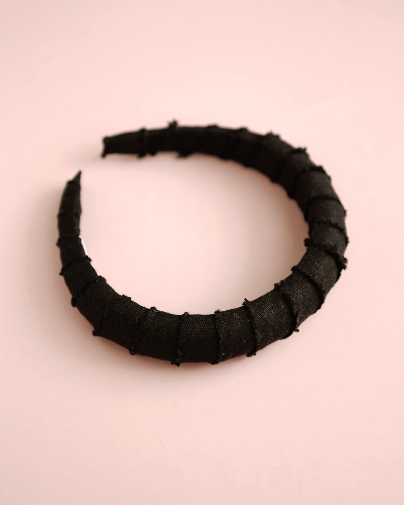 Alice Black Linen Headband