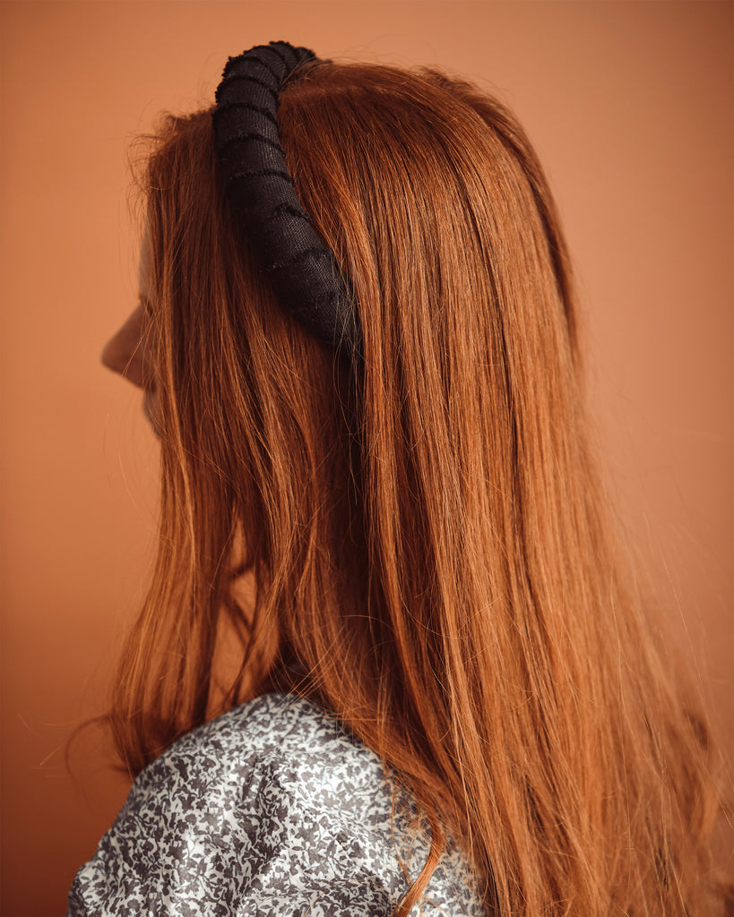 Alice Black Linen Headband