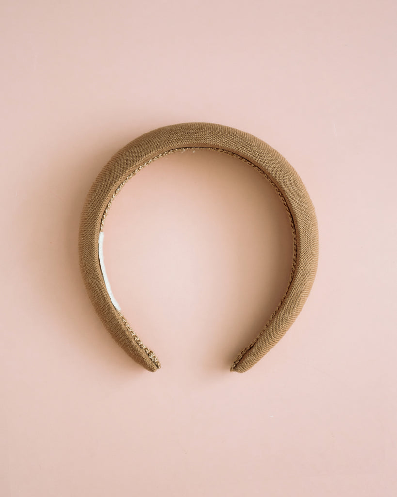 Vera Natural Linen Padded Headband