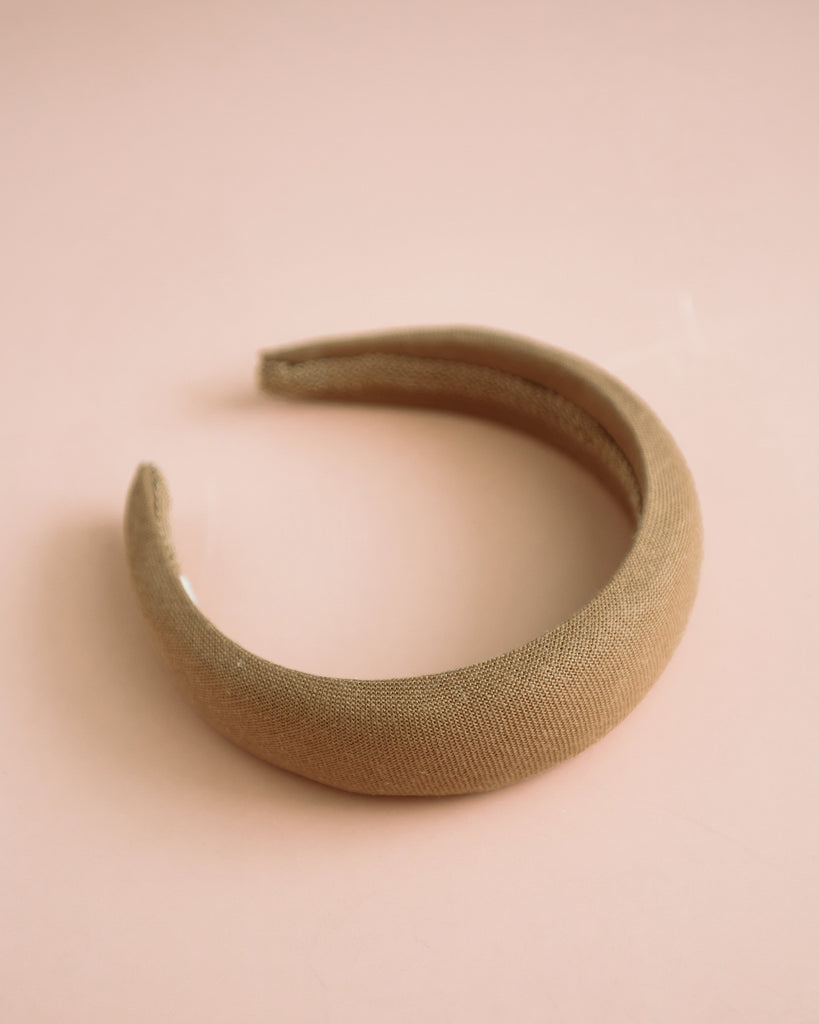 Vera Natural Linen Padded Headband