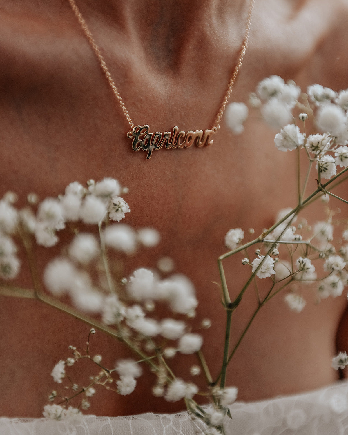 Capricorn Zodiac Nameplate Necklace