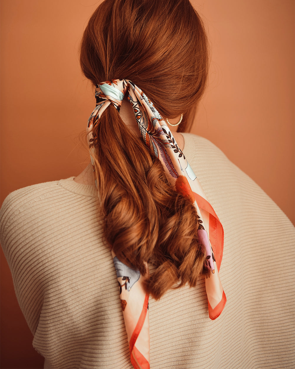 Cecily Hair Scarf - Peach