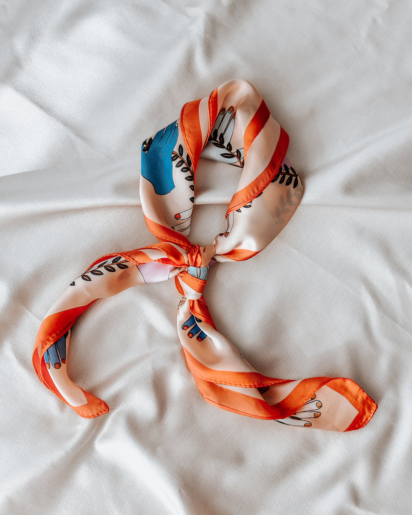 Cecily Celestial Peach Square Scarf