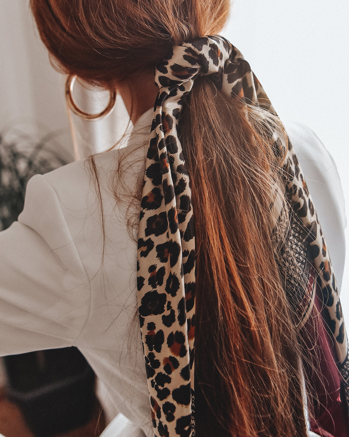 Stella Leopard Print Square Scarf