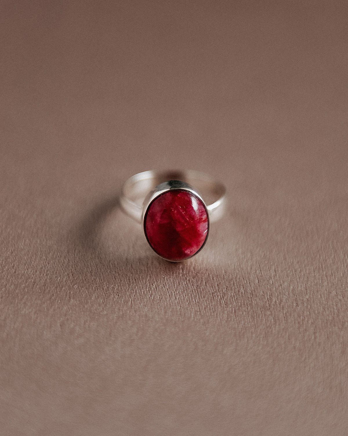 Image of Ebba Sterling Silver Gemstone Ring - Ruby