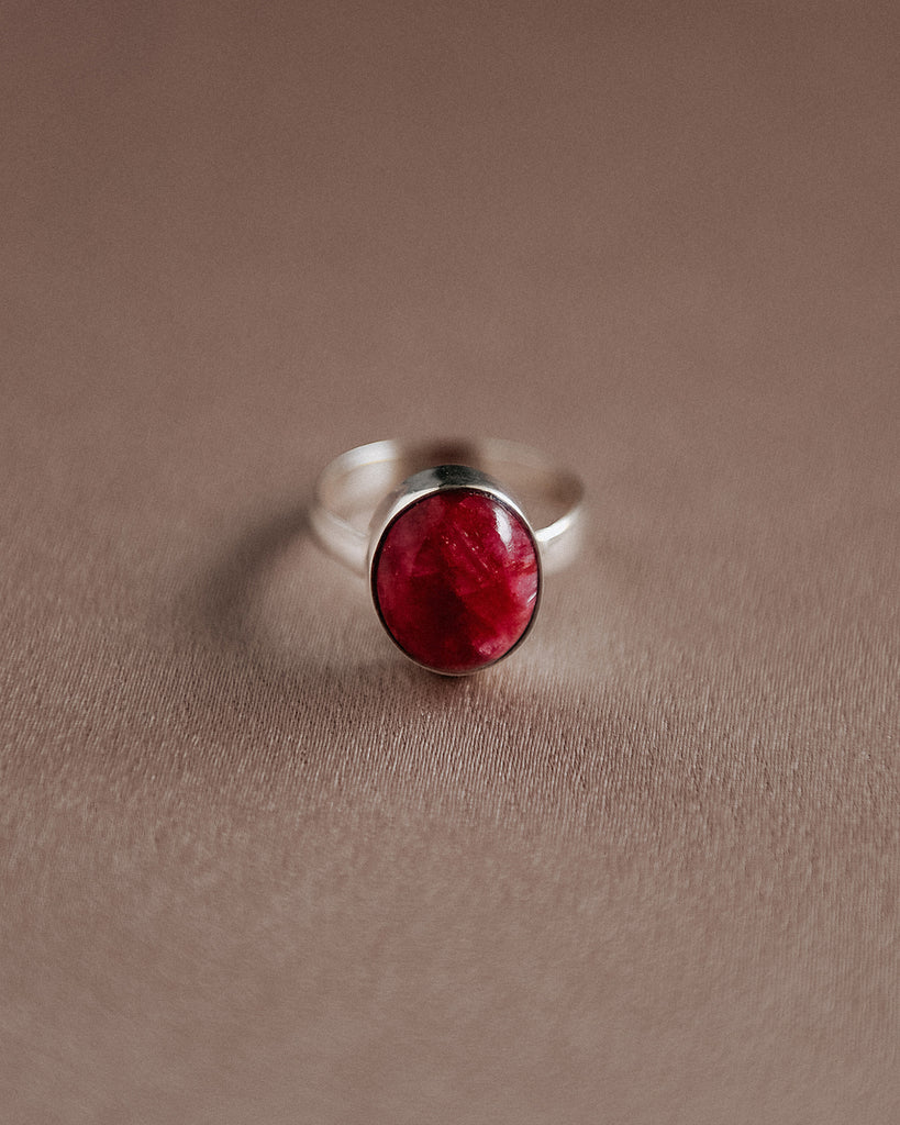 Ebba Sterling Silver Gemstone Ring - Ruby