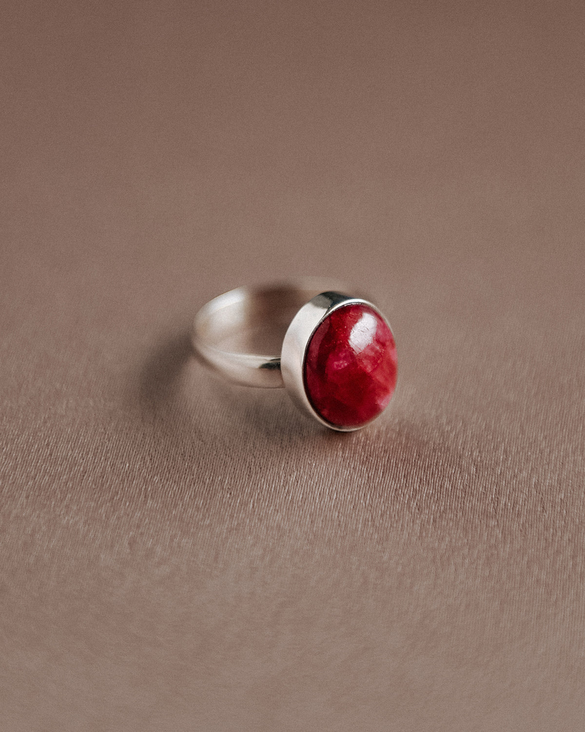 Ebba Sterling Silver Gemstone Ring - Ruby