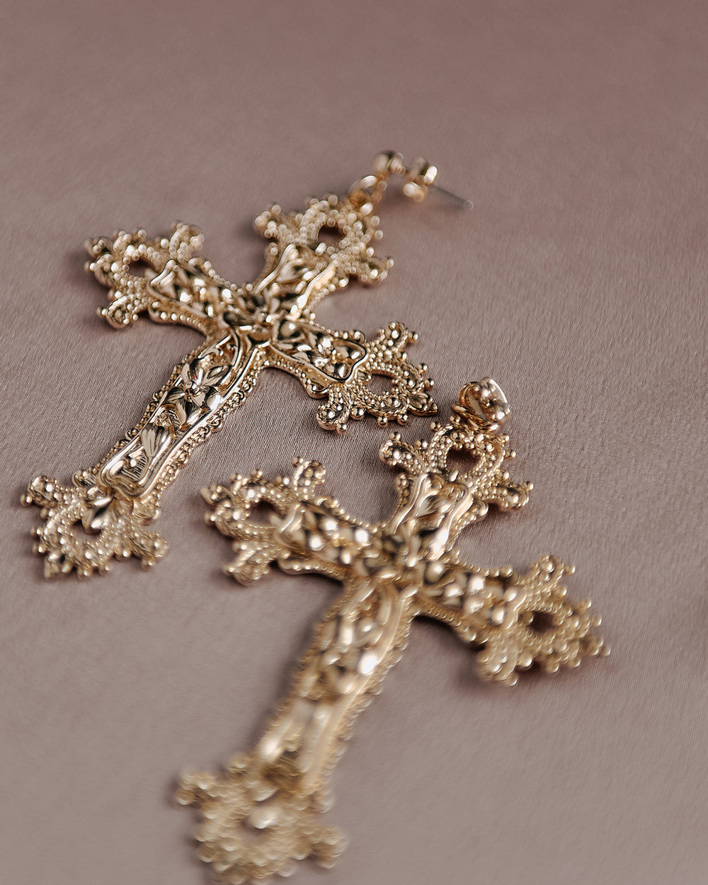 Gabrielle Baroque Cross Earrings