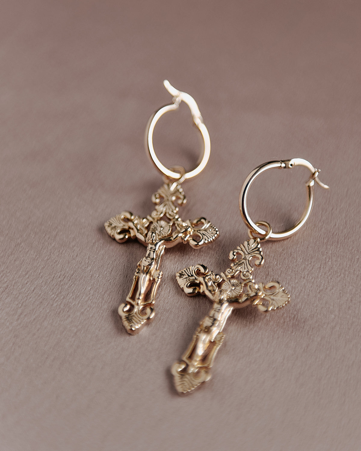 Esther Cross Hoop Earrings