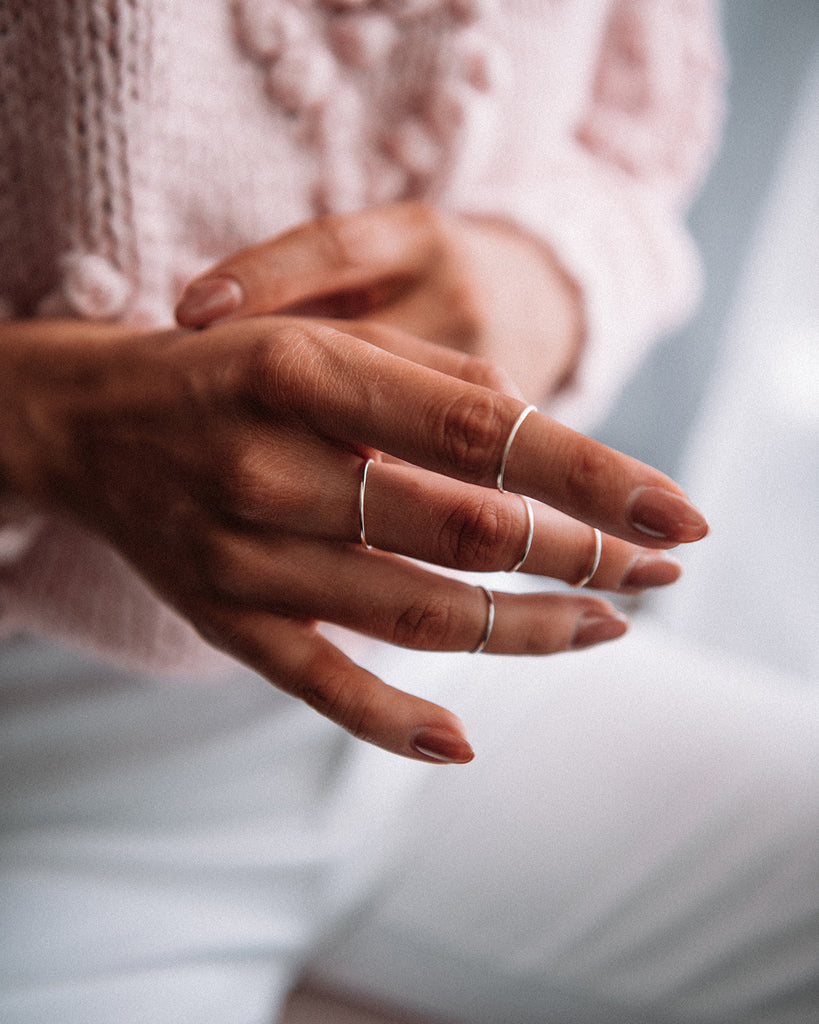 Sara Sterling Silver Simple Band Ring