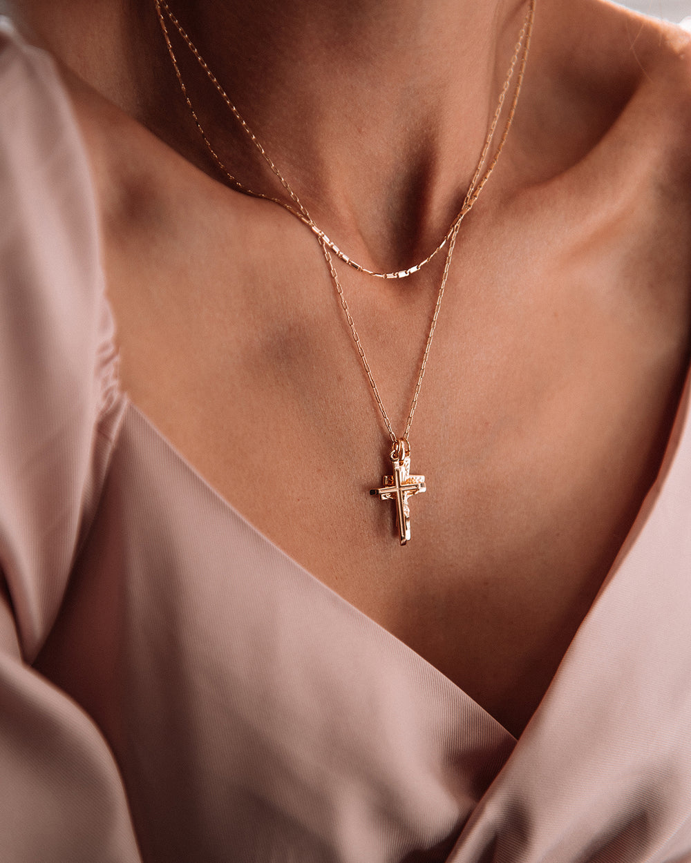 Elspeth Gold Vermeil Cross Trio Necklace