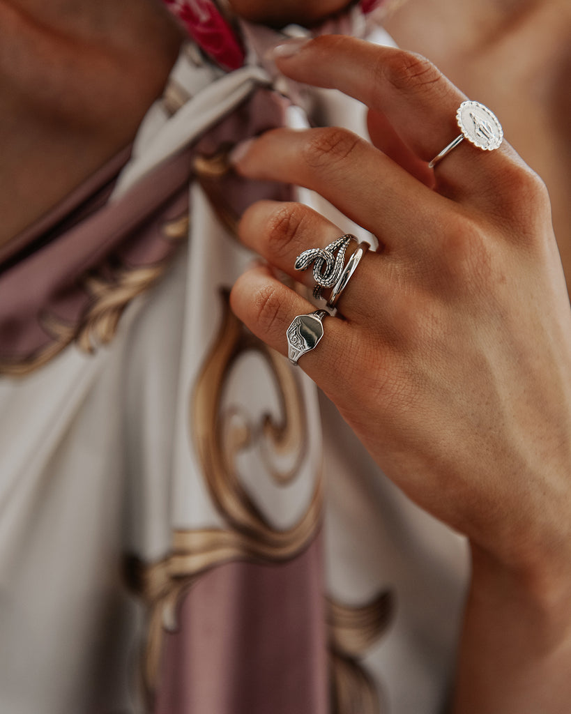 George Sterling Silver Signet Pinky Ring