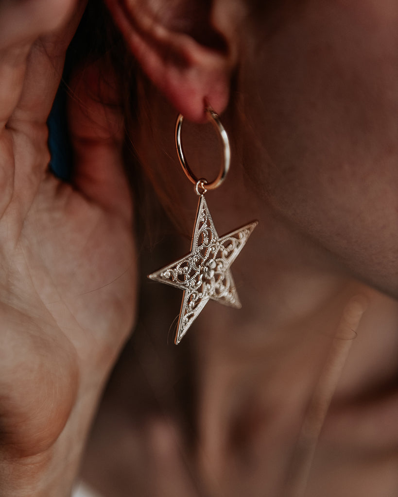 Adriel Star Hoop Earrings