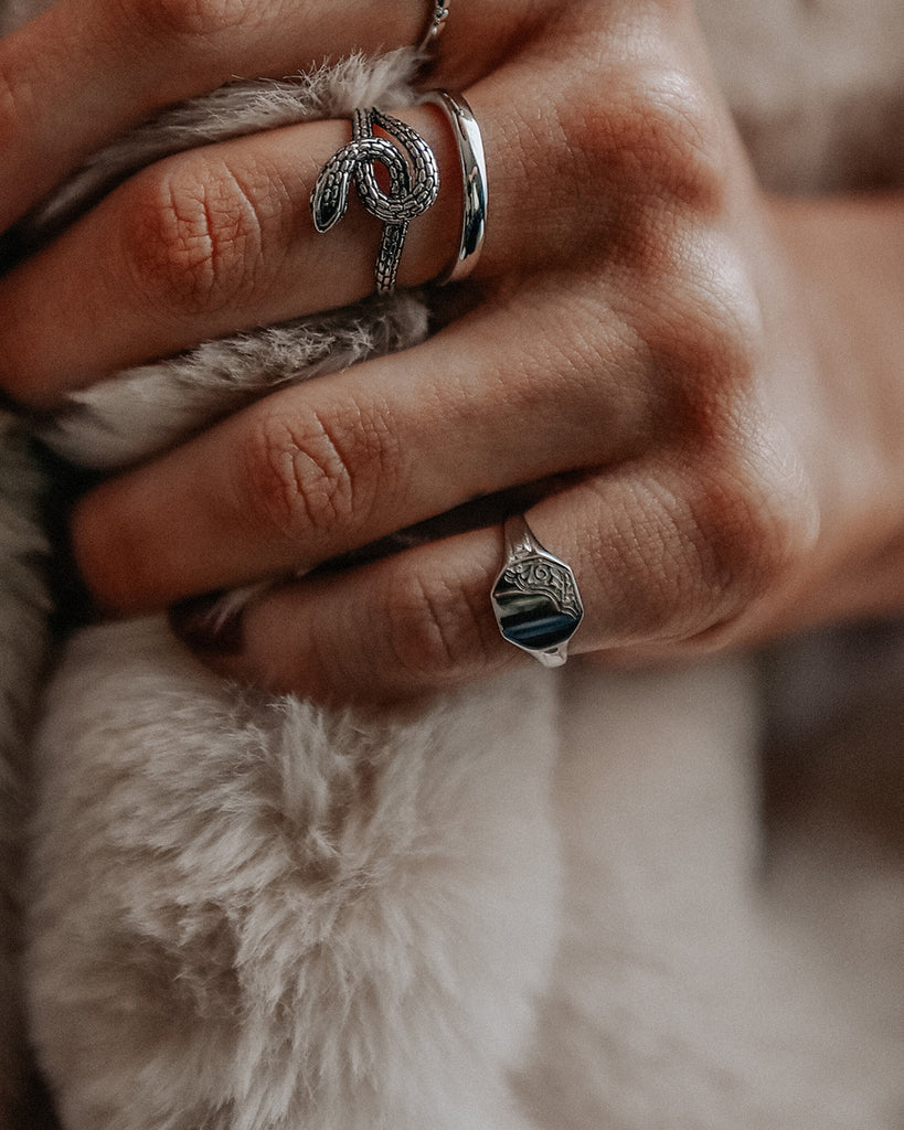 George Sterling Silver Signet Pinky Ring