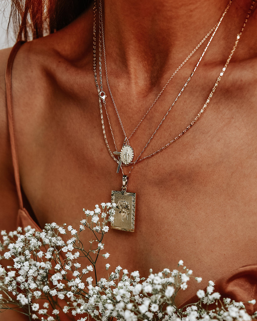 Magdalene Sterling Silver Double Charm Necklace