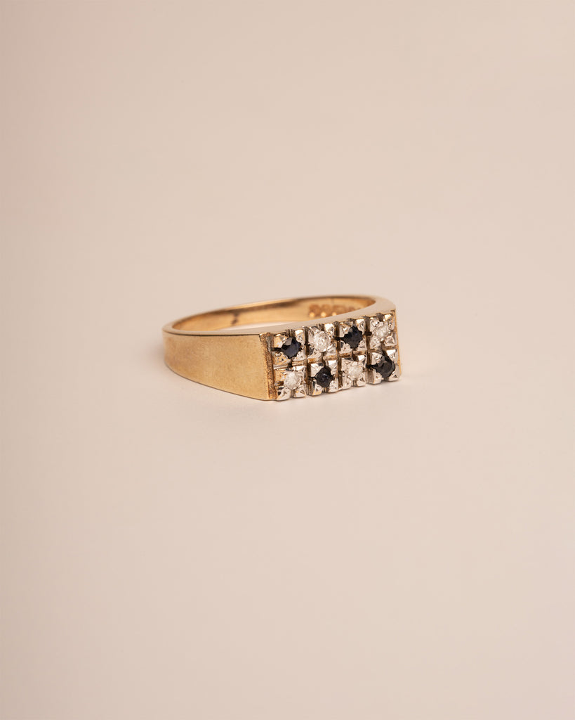 Glory 9ct Gold Sapphire & Diamond Signet Ring