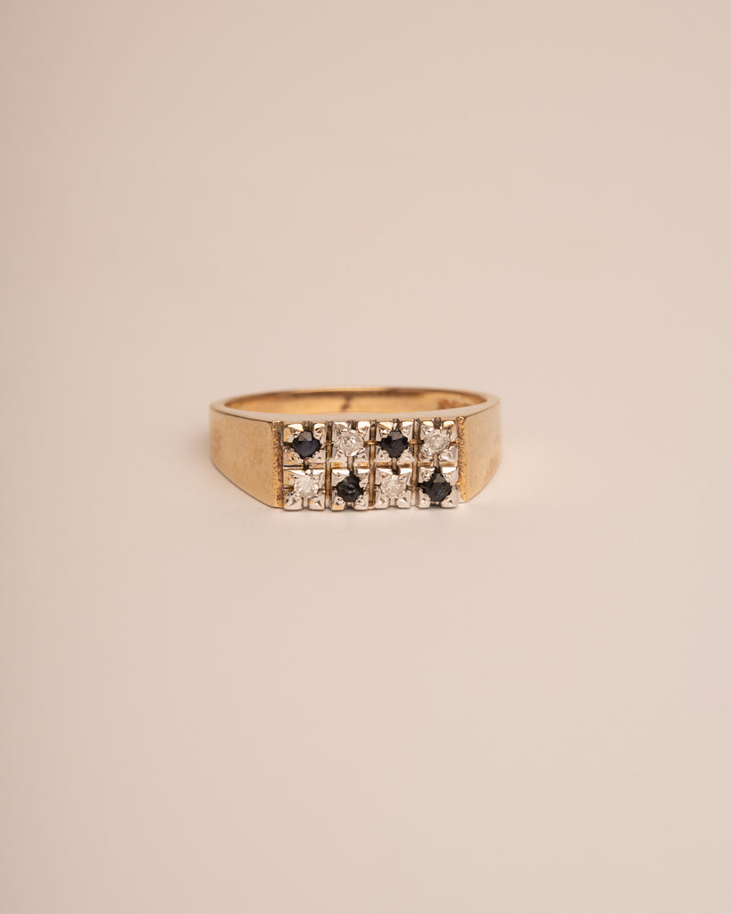 Glory 9ct Gold Sapphire & Diamond Signet Ring