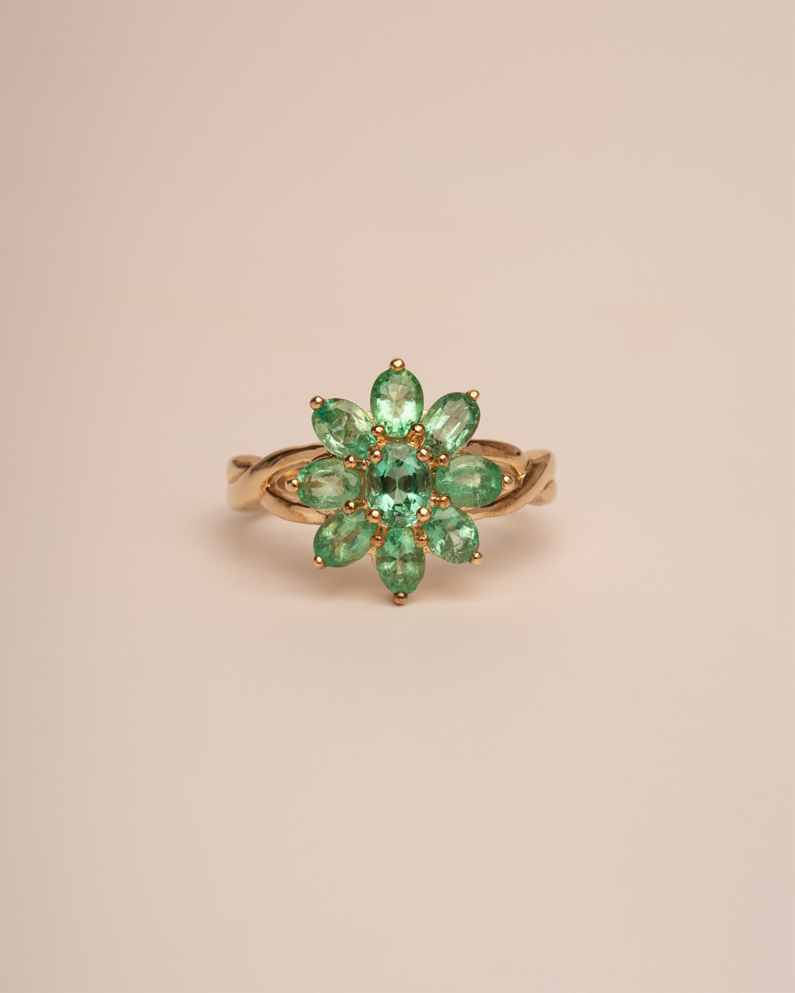 Image of Muriel 9ct Gold Emerald Cluster Ring