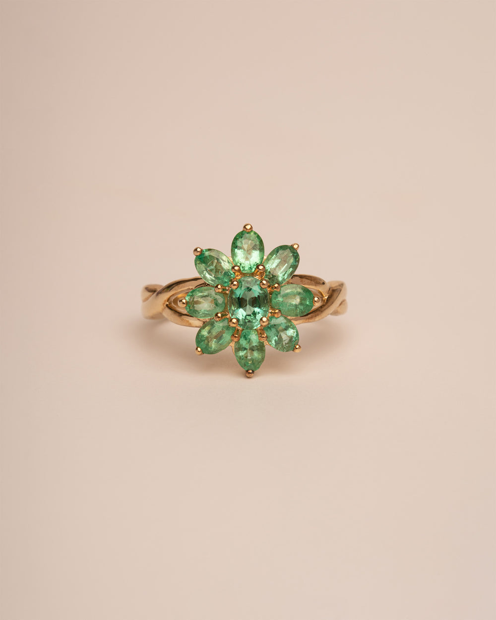 Muriel 9ct Gold Emerald Cluster Ring