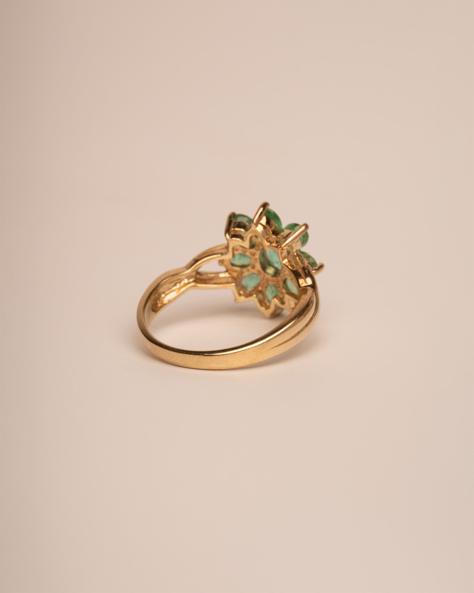 Muriel 9ct Gold Emerald Cluster Ring
