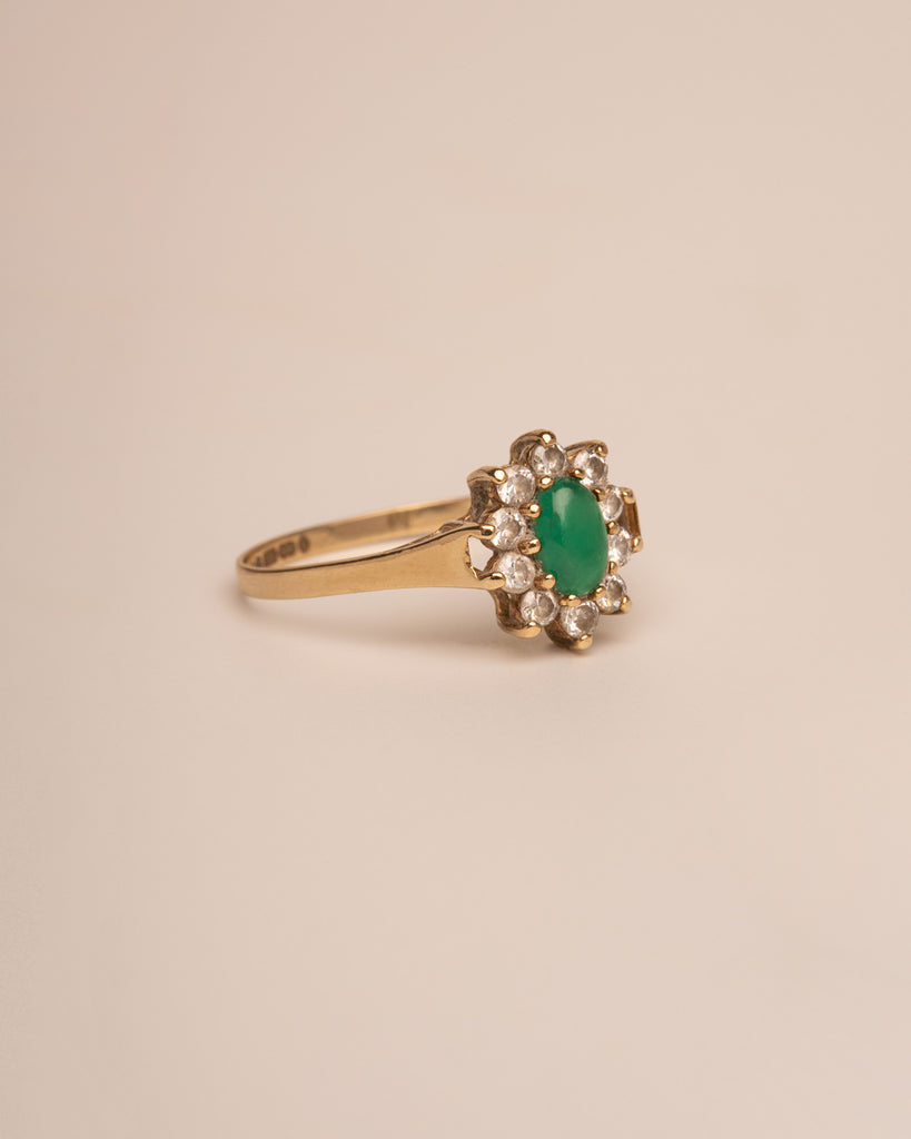 Maggie 9ct Gold Emerald Cluster Ring