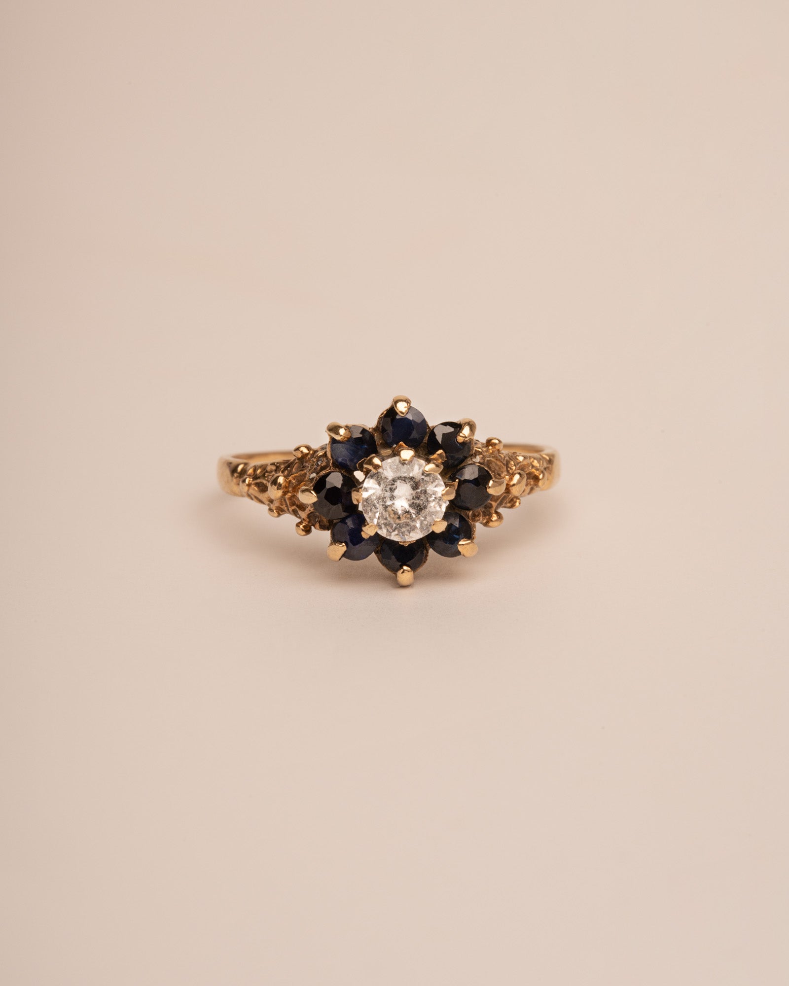 Image of Prudence 9ct Gold Sapphire Cluster Ring