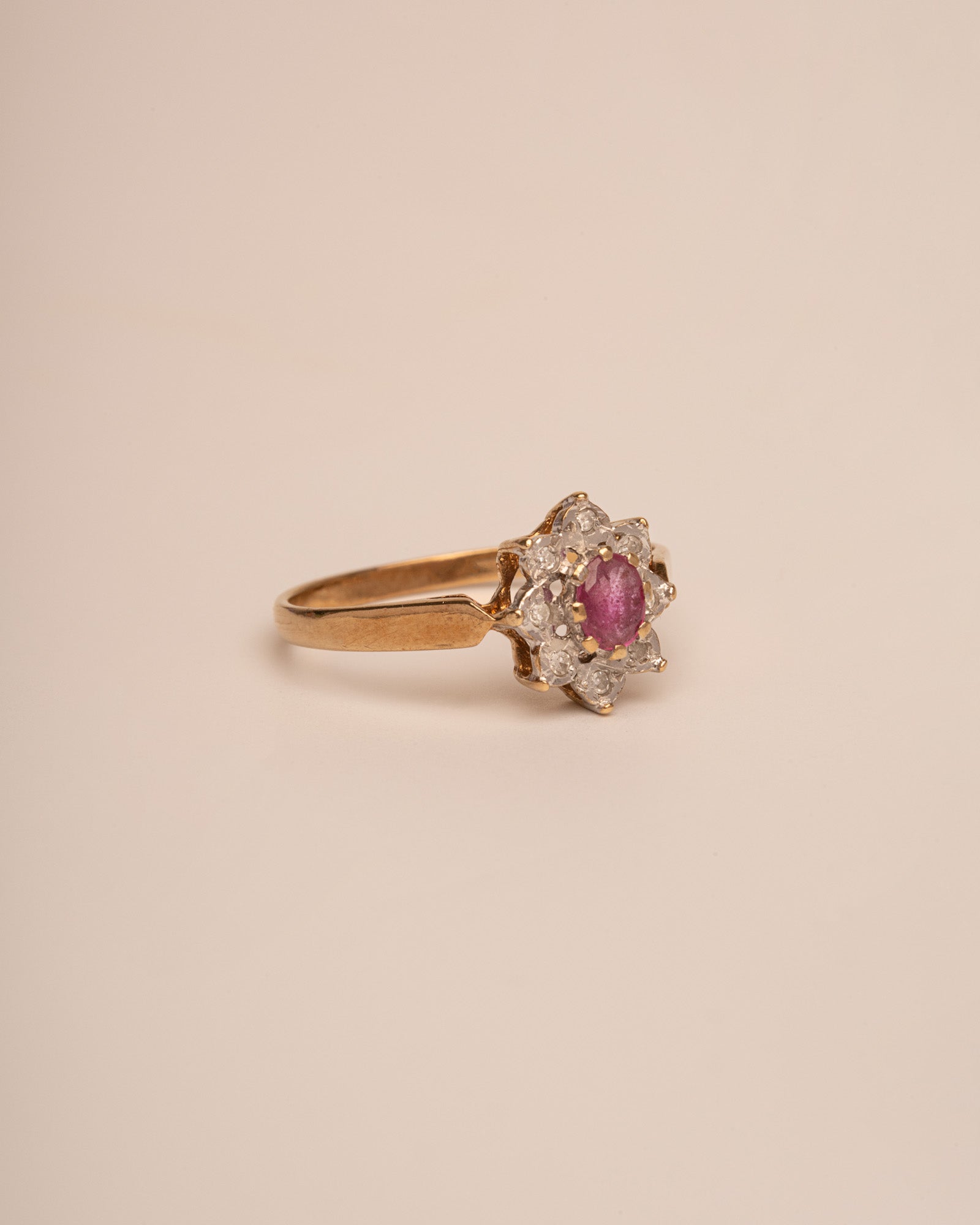 Lilibet 9ct Gold Ruby & Diamond Cluster Ring