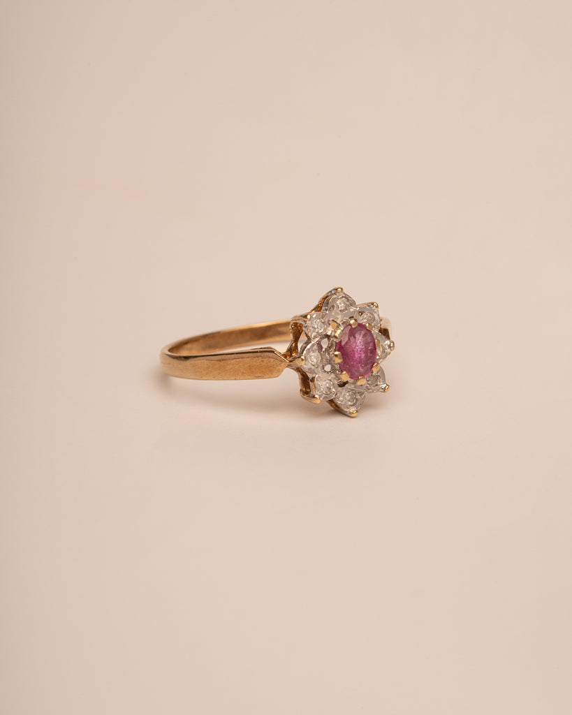 Lilibet 9ct Gold Ruby & Diamond Cluster Ring