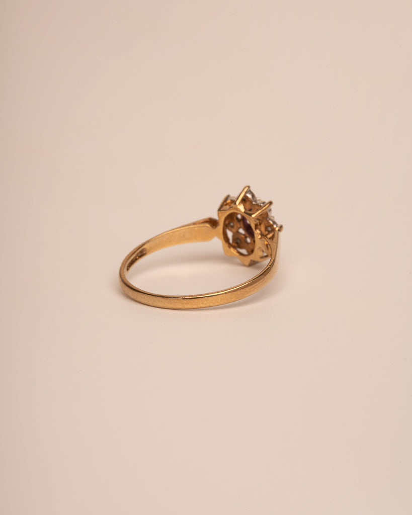 Lilibet 9ct Gold Ruby & Diamond Cluster Ring