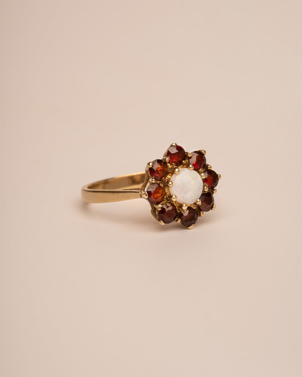 Alma 9ct Gold Opal & Garnet Cluster Ring